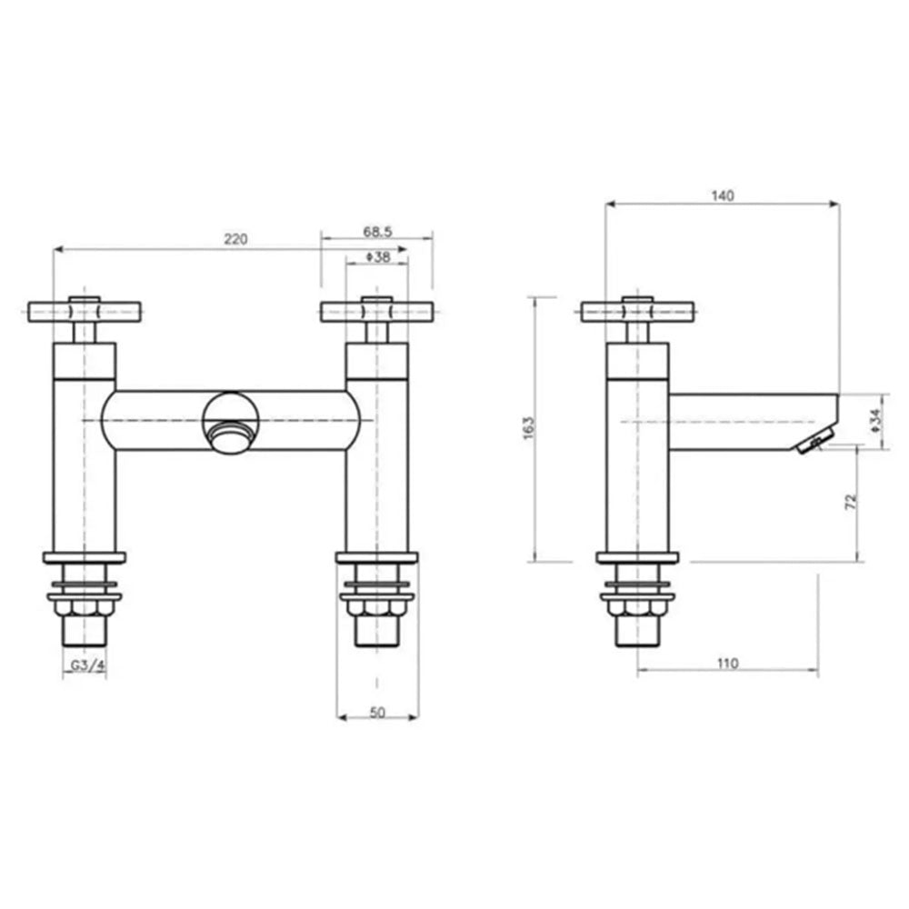 Granada Bathroom Suite with Bath, 2 Tap Hole Basin Unit, Taps and Toilet image 15