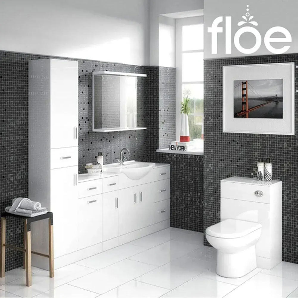 Granada Bathroom Suite with Bath, 2 Tap Hole Basin Unit, Taps and Toilet image 1