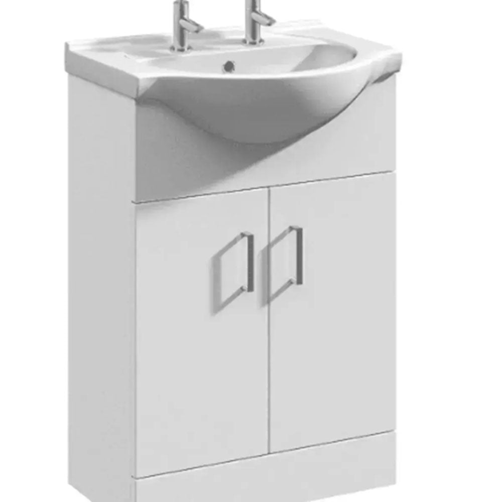 Granada Bathroom Suite with Bath, 2 Tap Hole Basin Unit, Taps and Toilet image 7