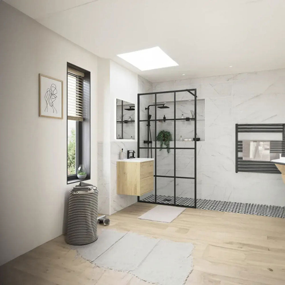 Icon Plus 1200mm Black Framed Wetroom Panel image