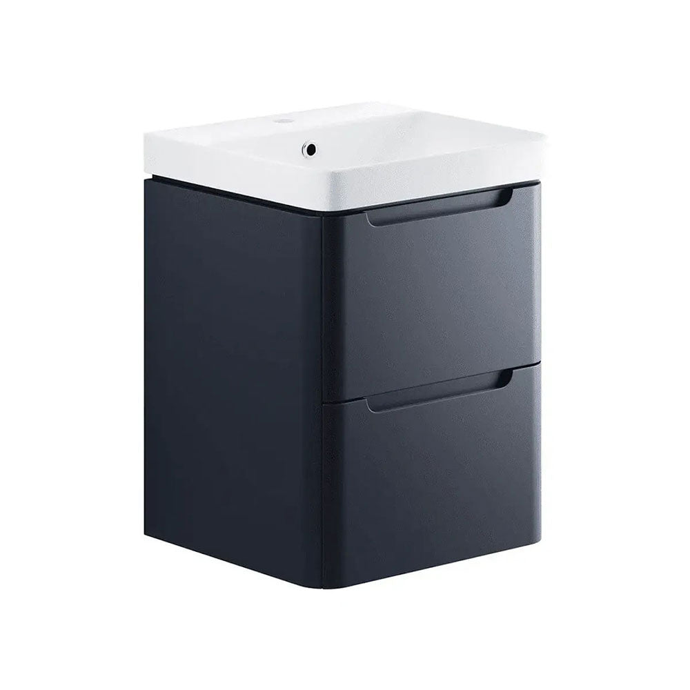 Libras 500 2 Drawer Wall Hung Cloakroom Basin Unit, Matt Indigo image