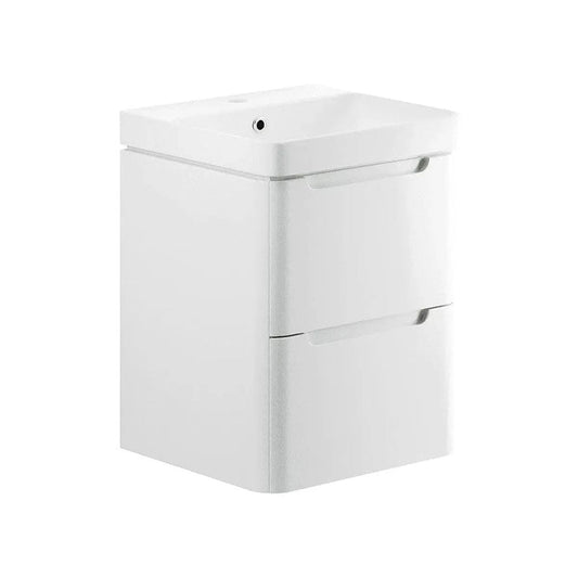 Libras 500 2 Drawer Wall Hung Cloakroom Basin Unit, White Gloss image