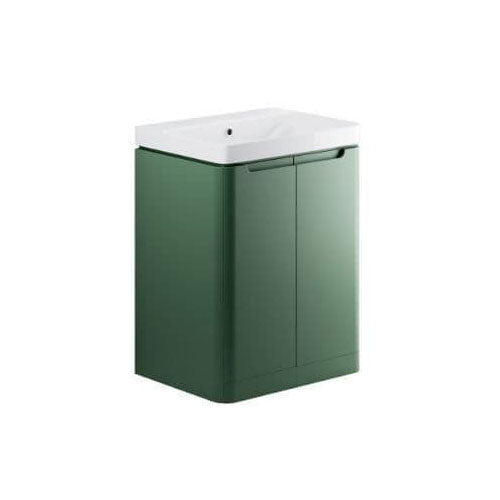 Libras 600 2 Door Floor Standing Basin Unit, Matt Sage Green