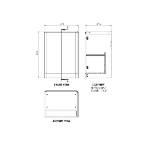 Libras 600 2 Door Floor Standing Cloakroom Basin Unit, Matt Indigo