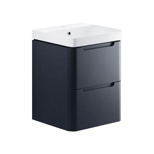 Libras 600 2 Drawer Wall Hung Basin Unit, Matt Indigo image