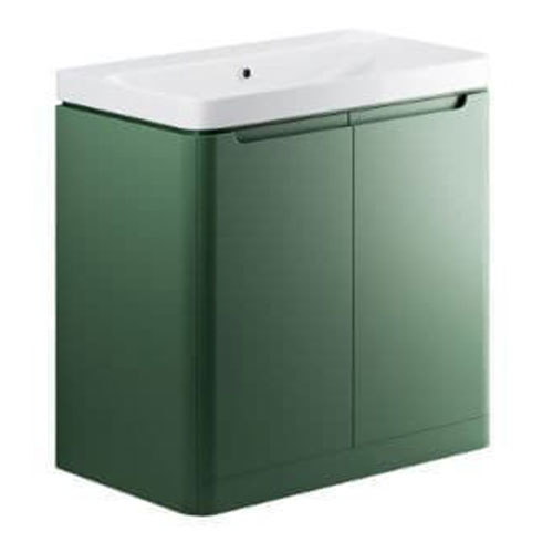 Libras 800 2 Door Floor Standing Basin Unit, Matt Sage Green