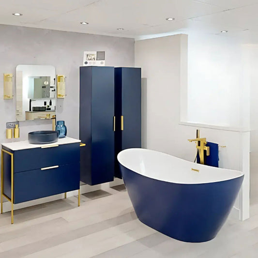 Matt Blue Modern Freestanding Bath 1700 x 780mm image