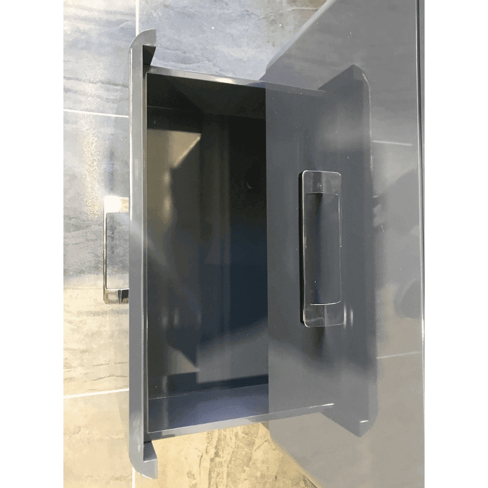 Narvik Waterproof 600mm Curved 2 Drawer Vanity Unit Light Grey 6