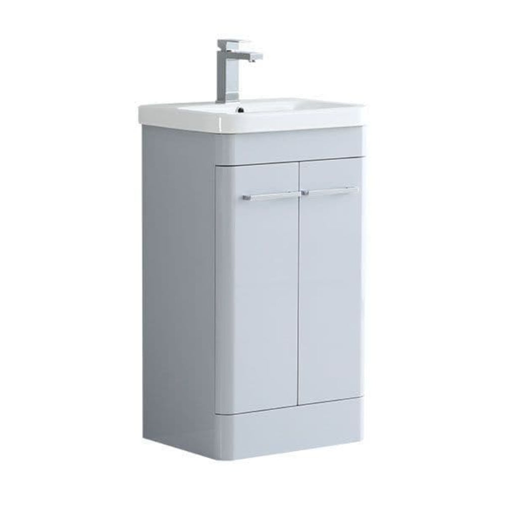 Narvik Waterproof 600mm Vanity Unit 2 Door Light Grey 5