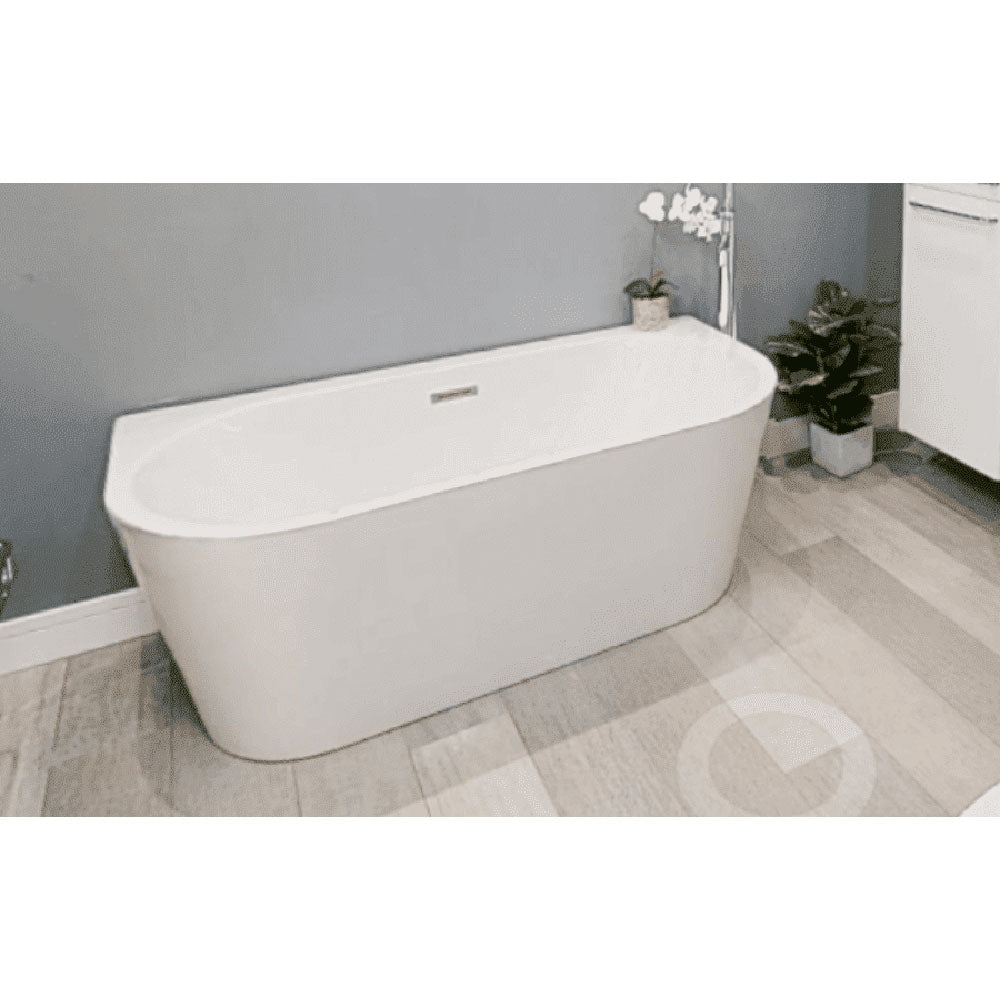 Orion Back to Wall Freestanding Bath 1500 x 750mm with Optional Colour Waste image 12