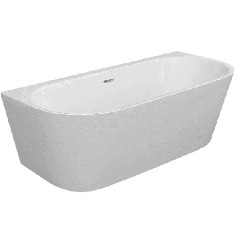 Orion Back to Wall Freestanding Bath 1500 x 750mm with Optional Colour Waste image 1