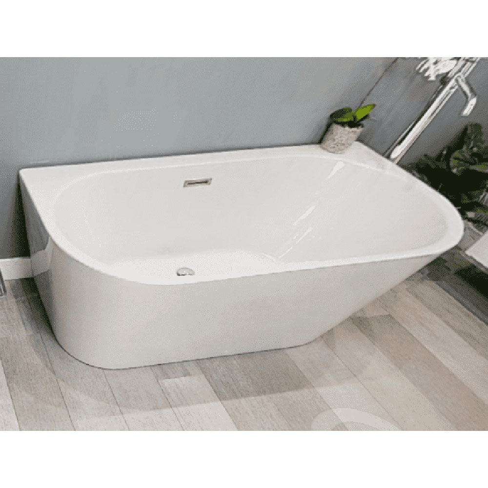 Orion Back to Wall Freestanding Bath 1500 x 750mm with Optional Colour Waste image 6