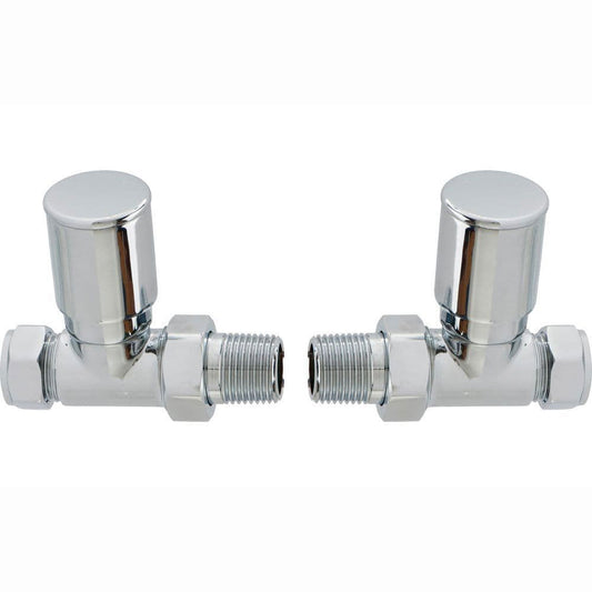 Patterned Straight Radiator Valve, Chrome image