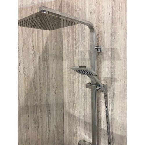 Roma Square Thermostatic Bar Mixer Shower with Fixed Drench Head  and Handset