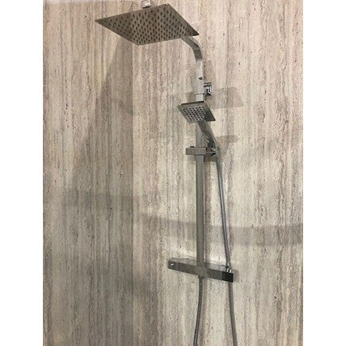 Roma Square Thermostatic Bar Mixer Shower with Fixed Drench Head  and Handset