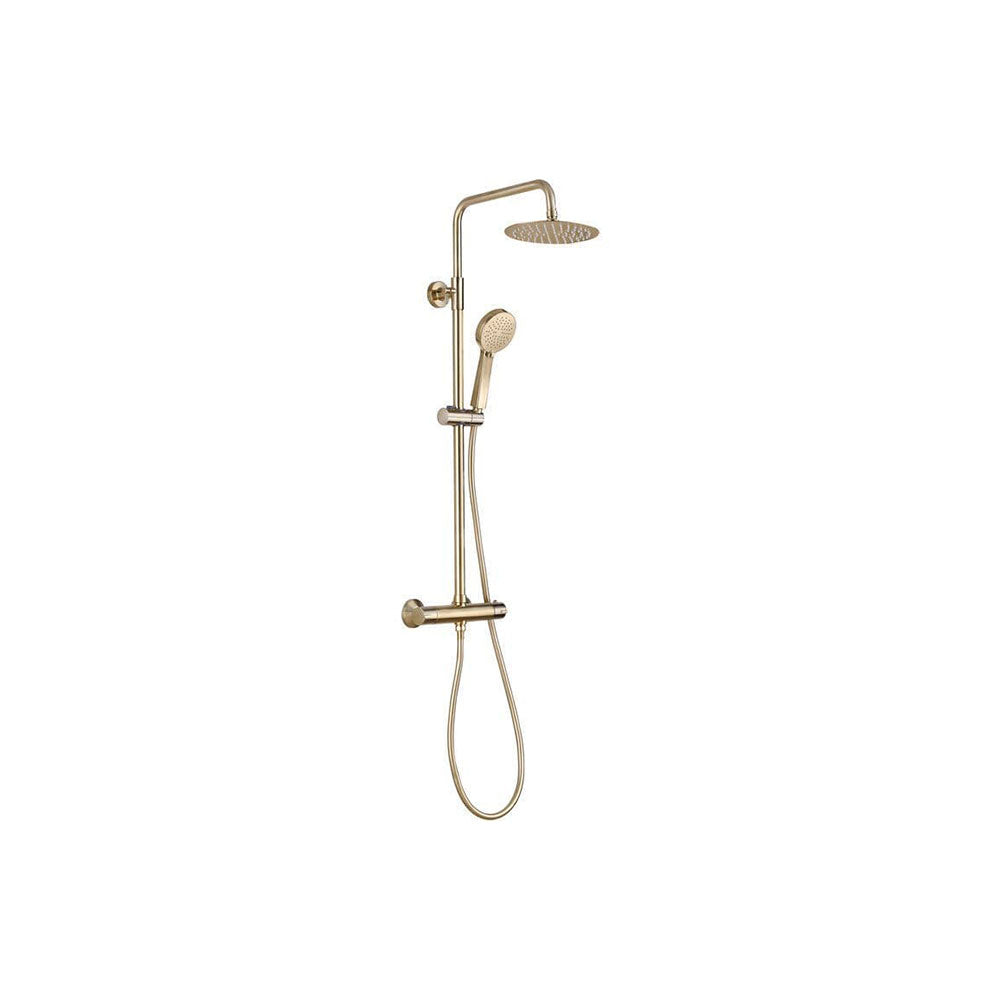 Serpens Brushed Brass Full Bathroom Suite with, Taps, Bath Screen and Dual Shower image 13