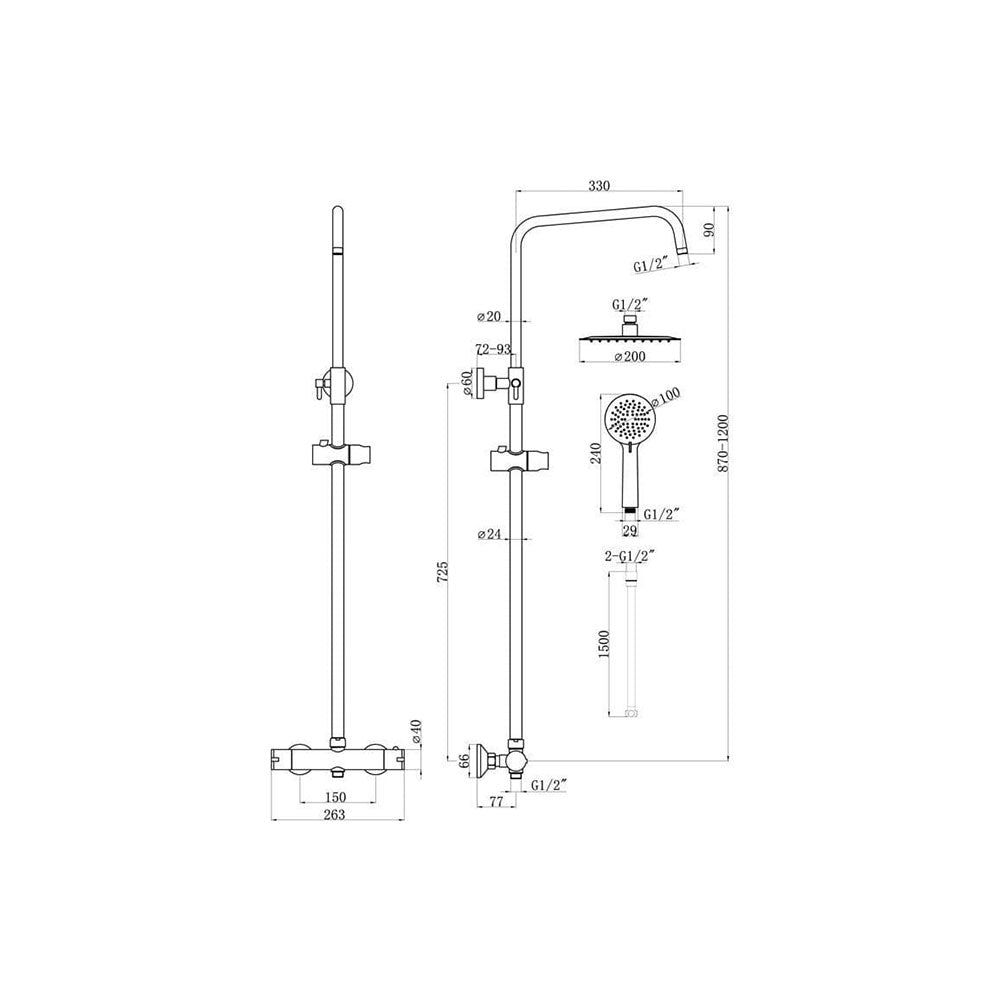 Serpens Brushed Brass Full Bathroom Suite with, Taps, Bath Screen and Dual Shower image 14