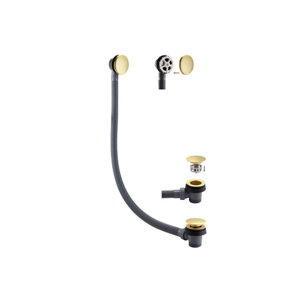 Serpens Brushed Brass Full Bathroom Suite with, Taps, Bath Screen and Dual Shower image 5
