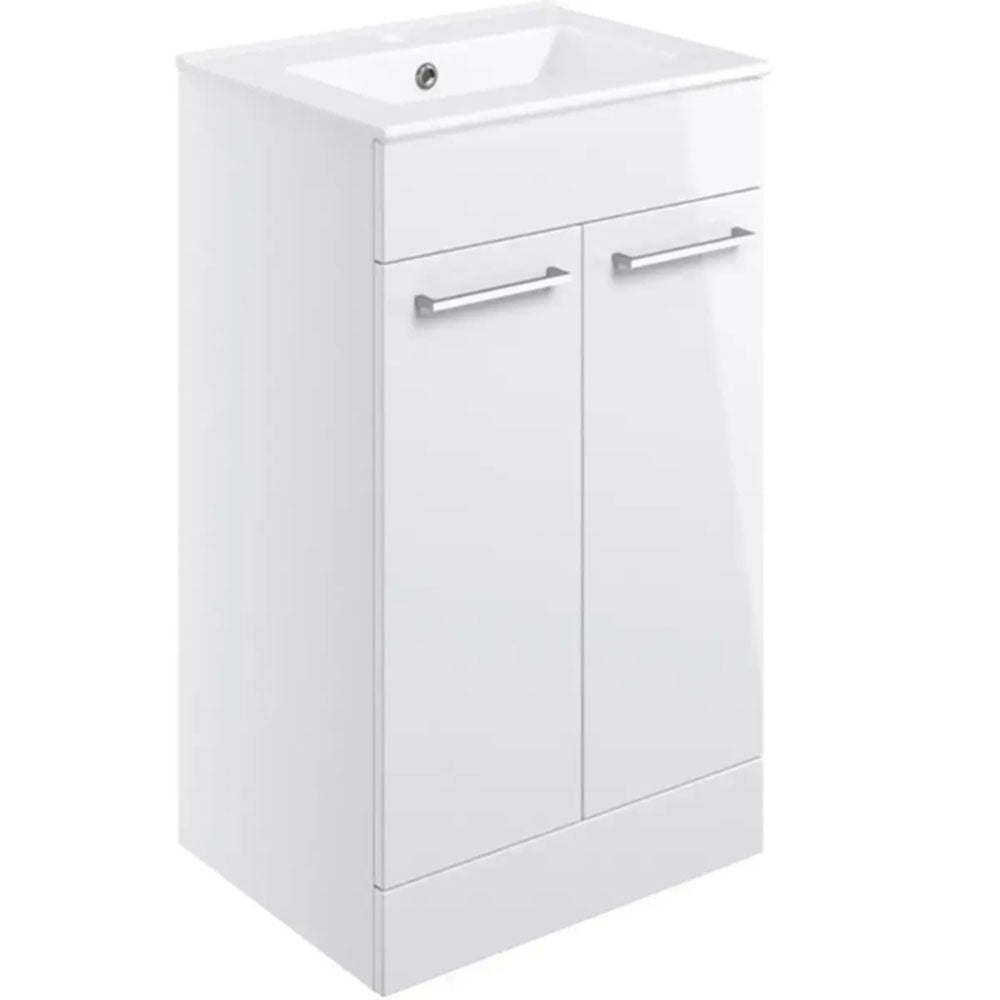 Serpens Vanity Unit Bathroom Suite with 1650x700mm Bath, Matt Black Screen and Dual Shower image 4
