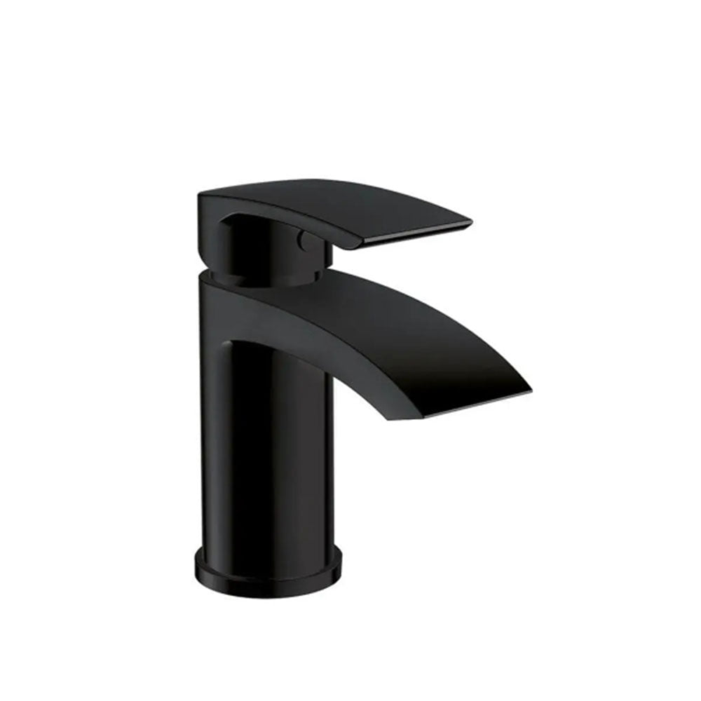 Serpens Vanity Unit Bathroom Suite with 1650x700mm Bath, Matt Black Screen and Dual Shower image 8