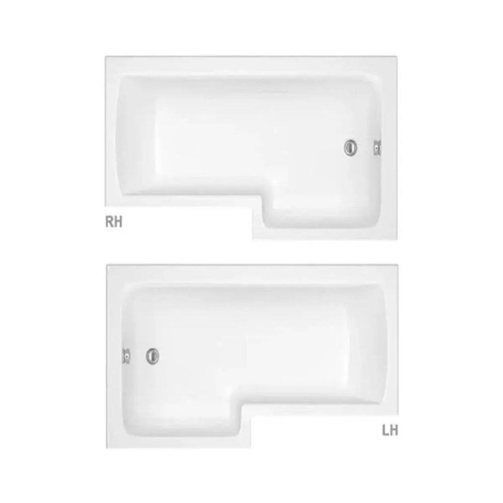 Star Buy L Shape Shower Bath, Reinforced Thickness, 1700mm, inc Front Panel and Screen image 1