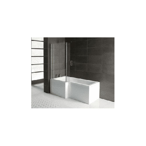 Star Buy L Shape Shower Bath, Reinforced Thickness, 1700mm, inc Front Panel and Screen image 3