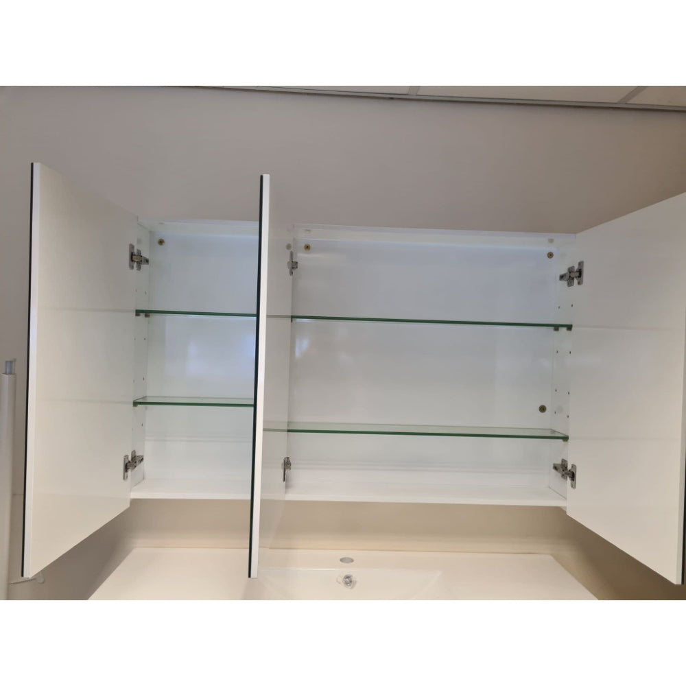 Stockholm Waterproof 1200mm Mirrored Cabinet White 4
