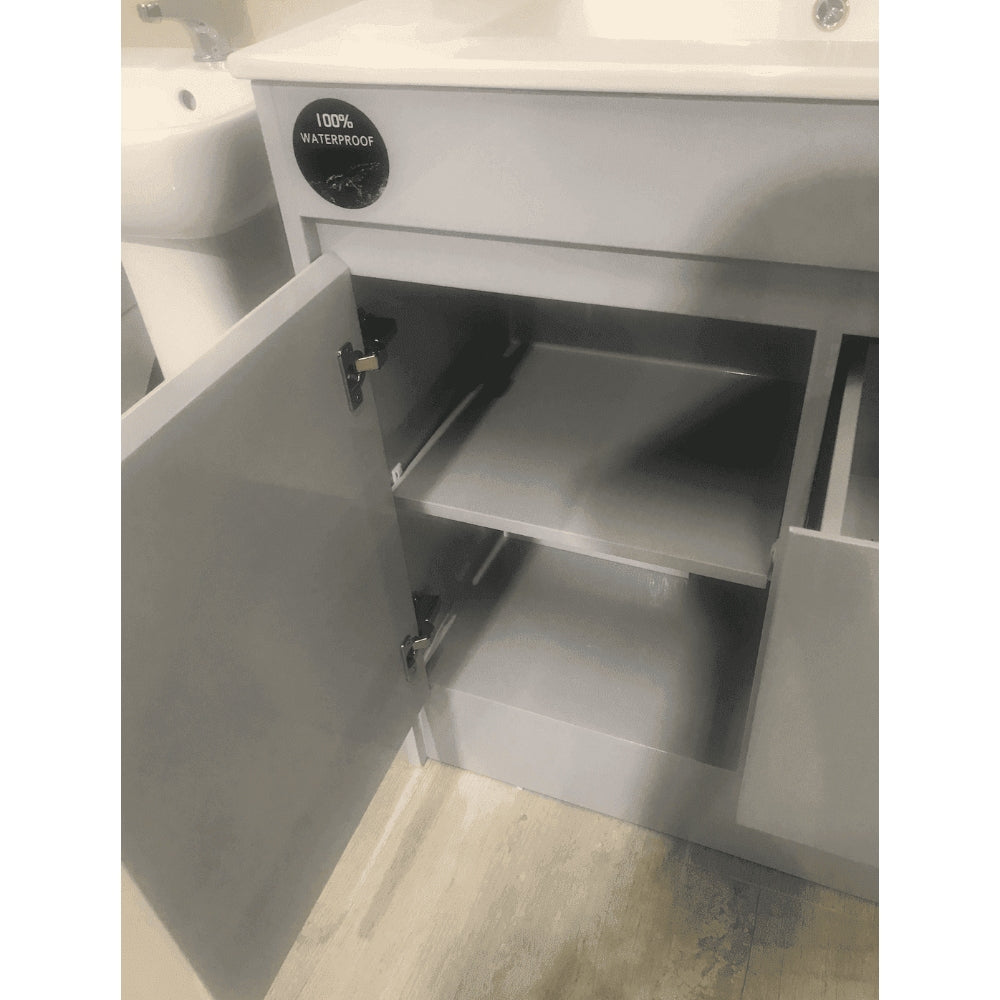 Stockholm Waterproof 1220mm Double Bowl Vanity Unit Light Grey 4