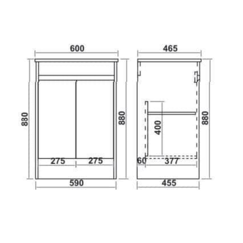 Stockholm Waterproof 600mm Vanity Unit White 3