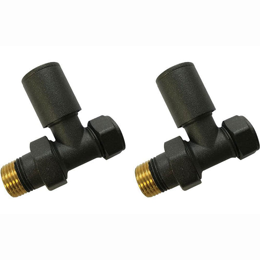 Straight Radiator Valve, Matt Black image