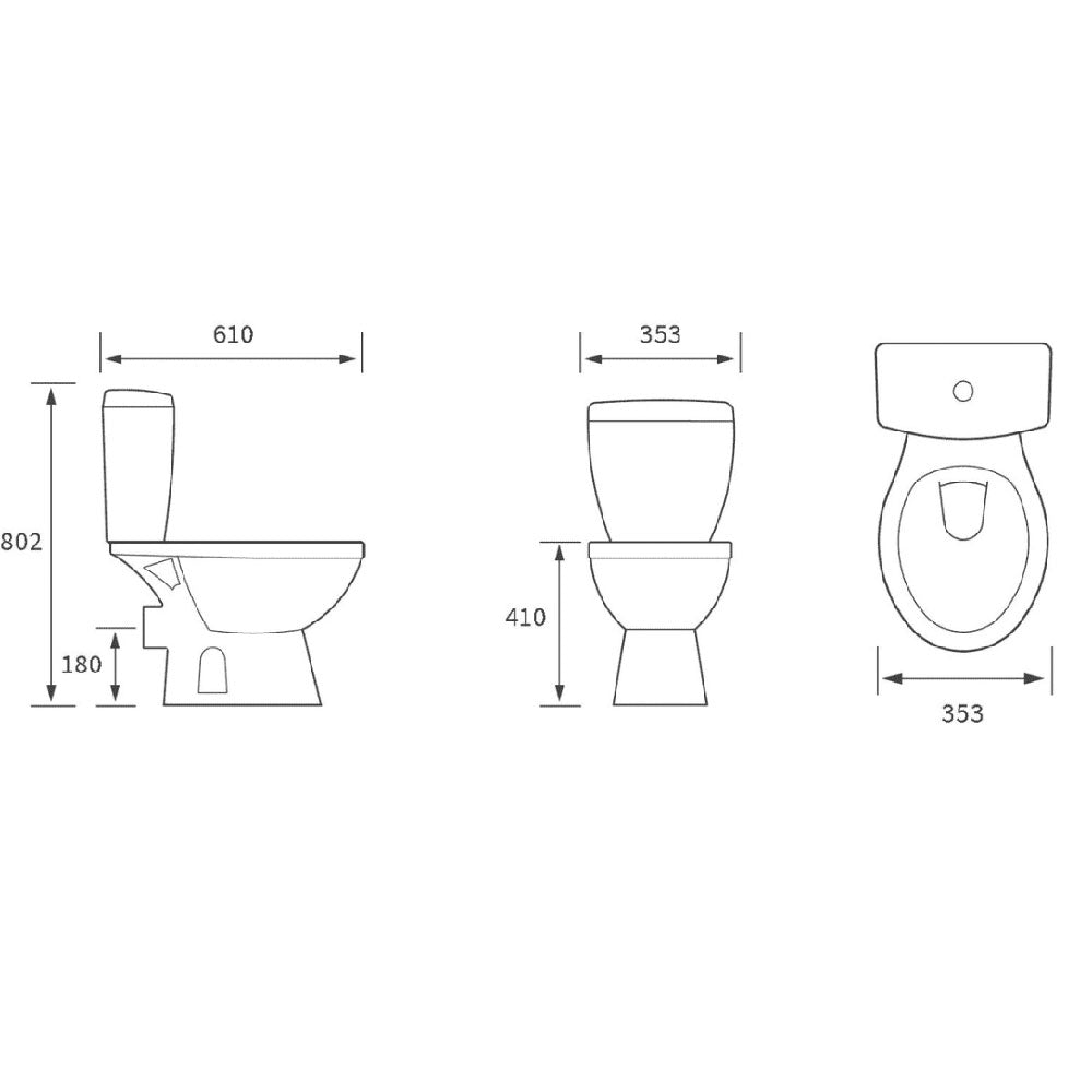 Tengri Close Coupled Toilet Inc Soft Close Seat image 3