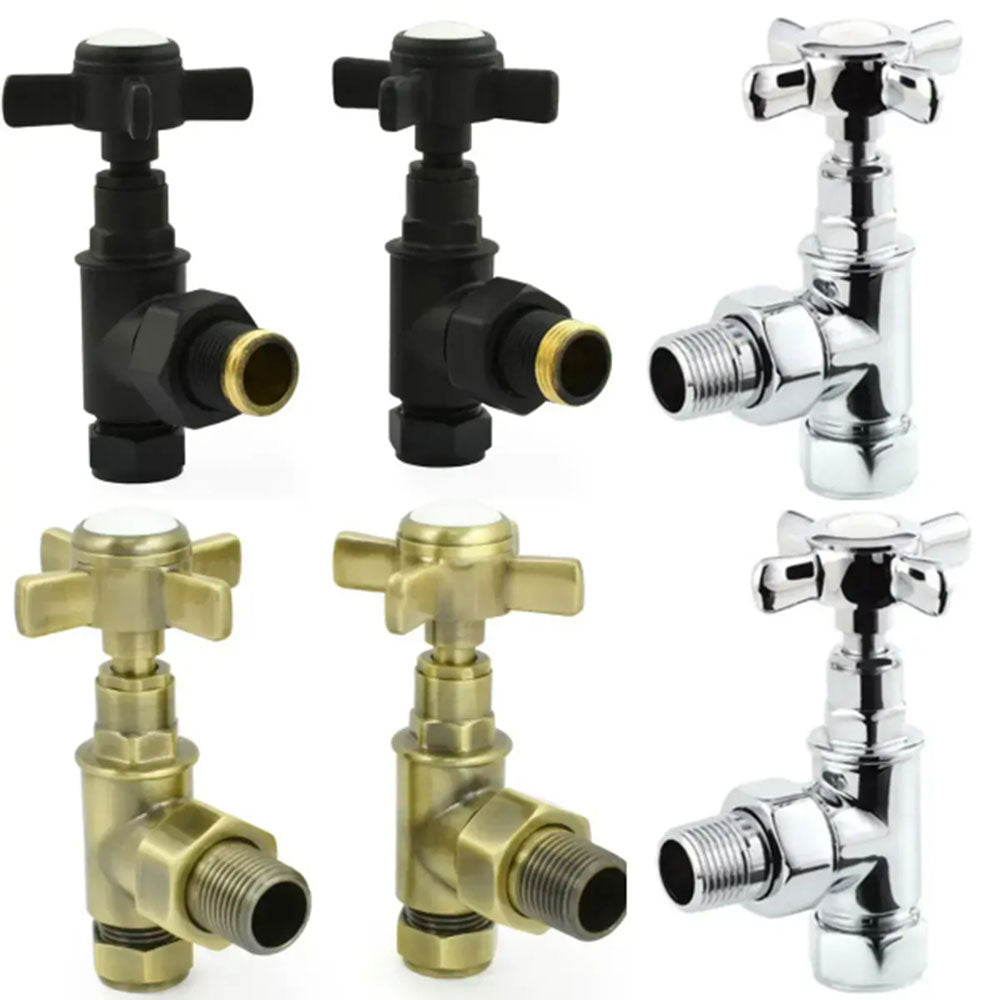 Traditional Radiator Valve Set - Chrome, Brass or Black image