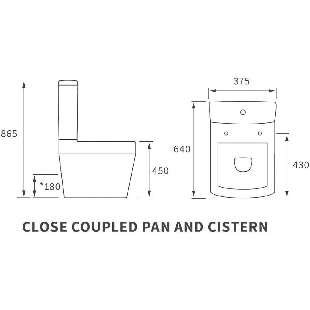 Vegar Rimless Close Coupled Toilet, Rimless , Open Back, Comfort Height image 5