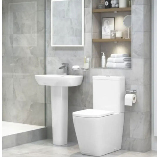 Vegar Rimless Close Coupled Toilet, Rimless, Short Projection, Fully Shrouded image