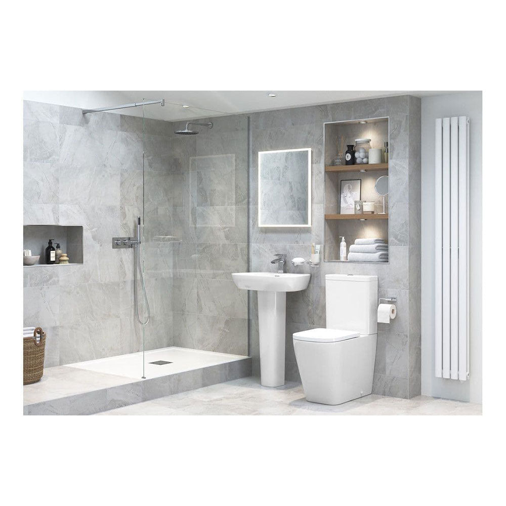 Vegar Rimless Close Coupled Toilet, Rimless, Short Projection, Open Back image 2