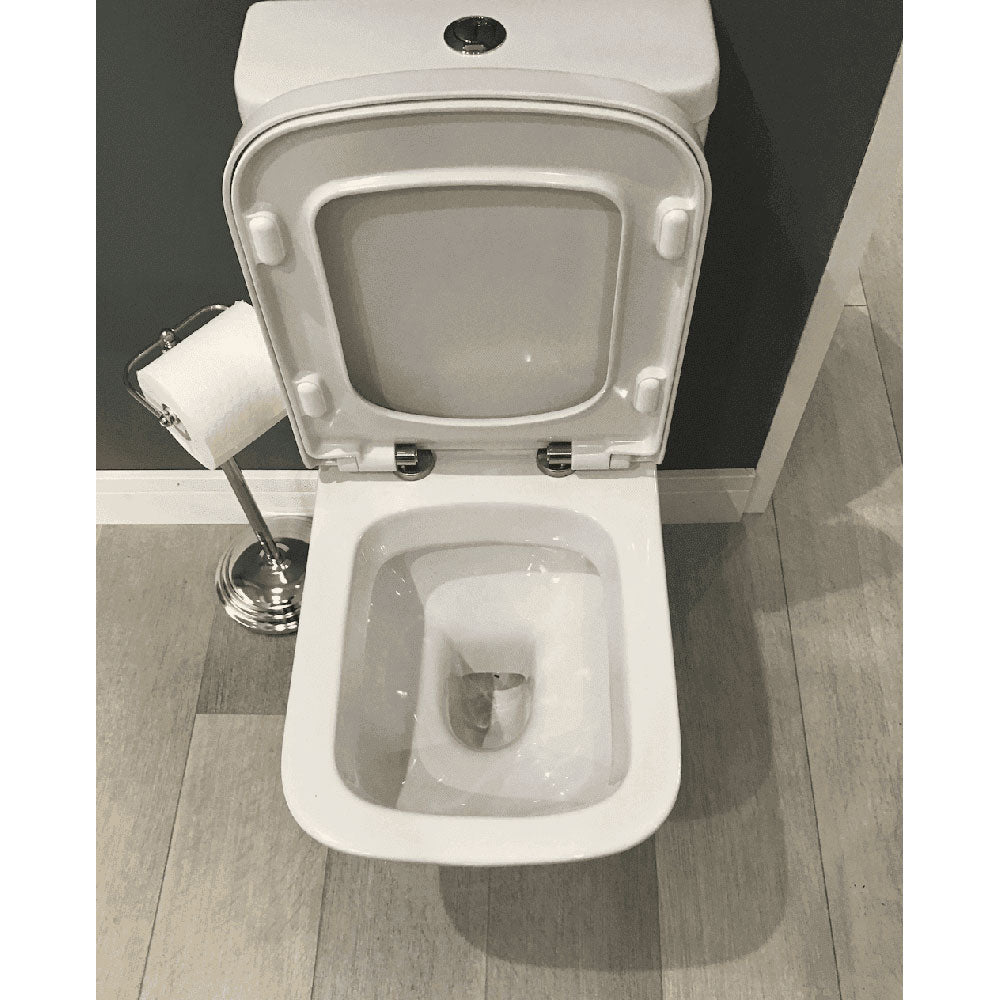 Vegar Rimless Close Coupled Toilet, Rimless, Short Projection, Open Back image 3