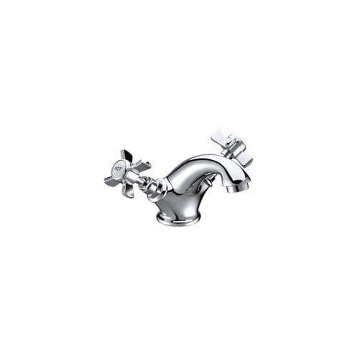 Victor Basin Mixer Tap with Click Clack Waste, Chrome, Traditional Style