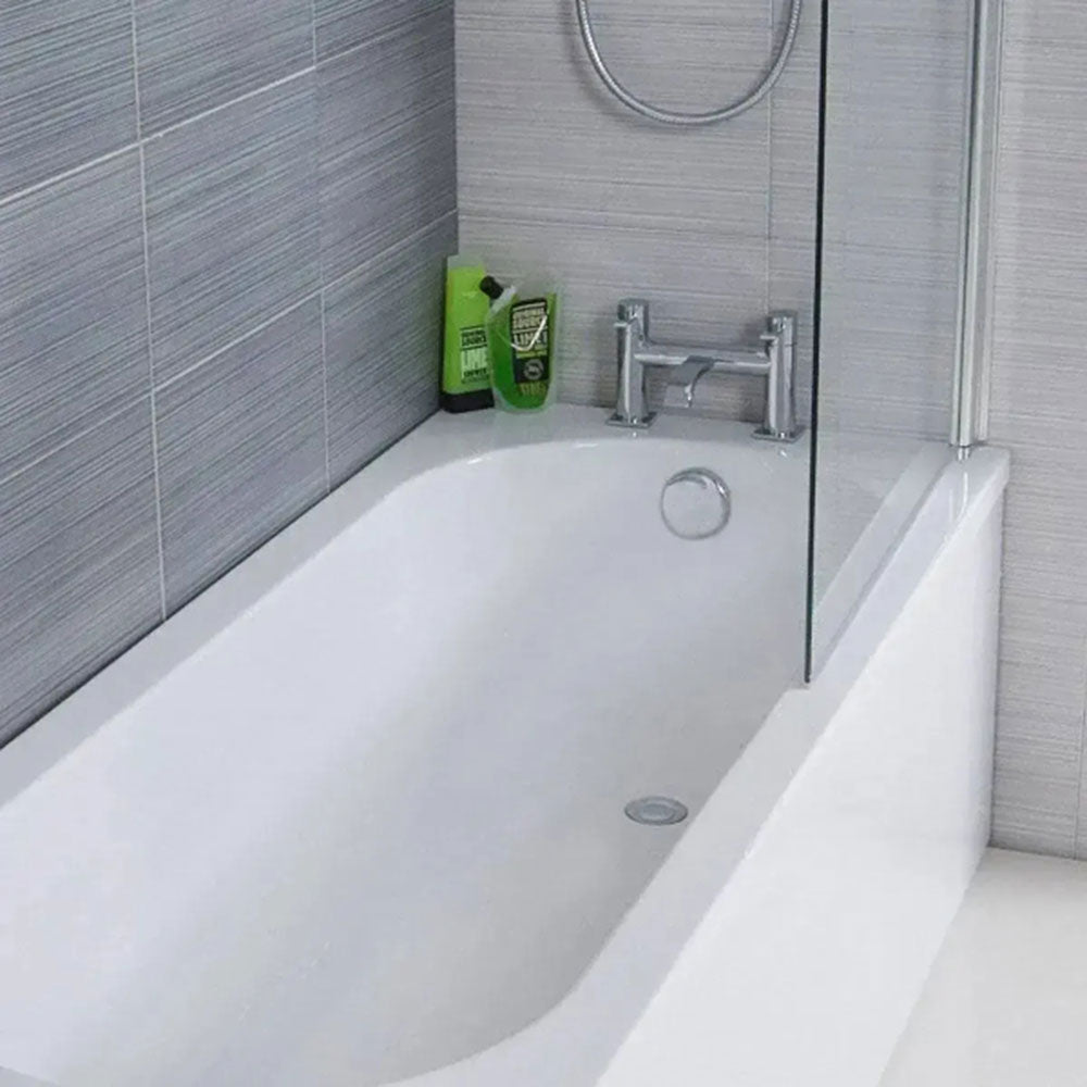 Visione Vanity and Toilet Unit Bathroom Suite with Bath Screen and Dual Shower image 10