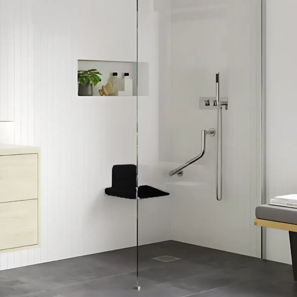 Wall Mounted Shower Seat - Black 1
