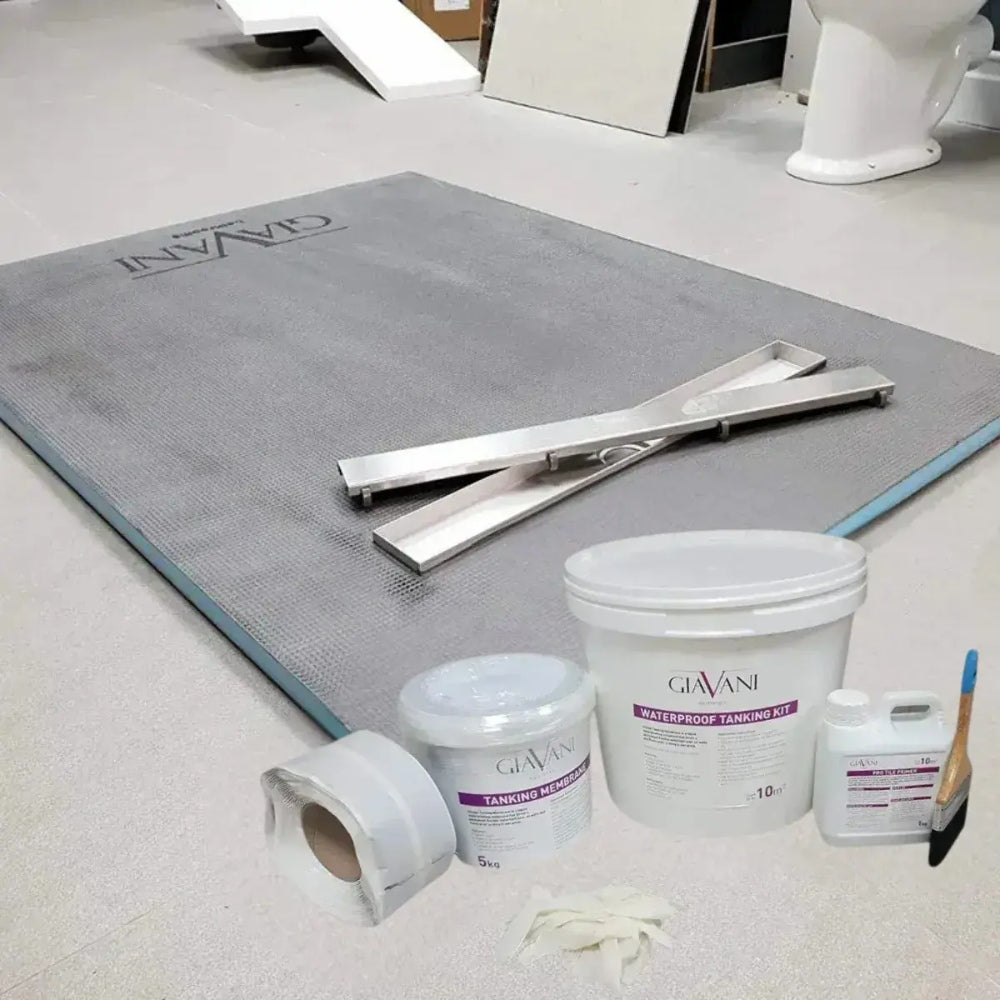 XPS Linear Drain Wetroom Deck inc Tanking Kit & Linear Drain 